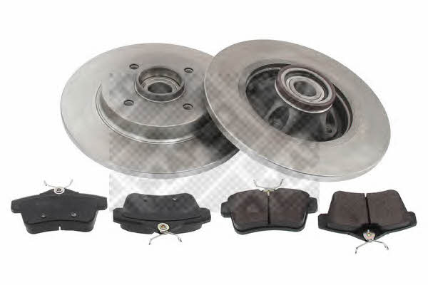 Mapco 47359 Brake discs with pads rear non-ventilated, set 47359