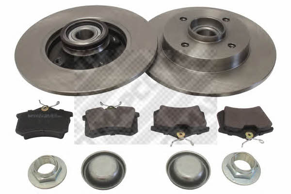 Mapco 47361 Brake discs with pads rear non-ventilated, set 47361