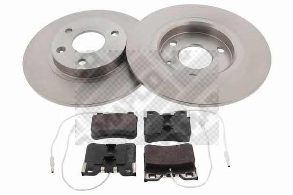 Mapco 47450 Brake discs with pads front non-ventilated, set 47450