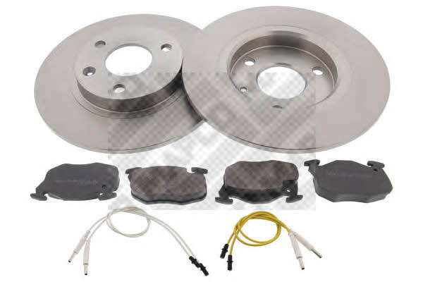 Mapco 47452 Brake discs with pads front non-ventilated, set 47452