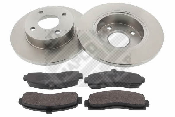 Mapco 47500 Brake discs with pads front non-ventilated, set 47500