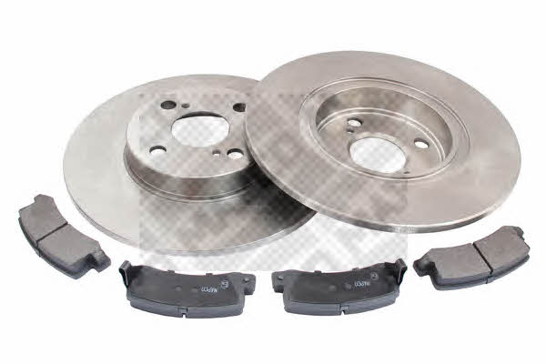 Mapco 47533 Brake discs with pads rear non-ventilated, set 47533