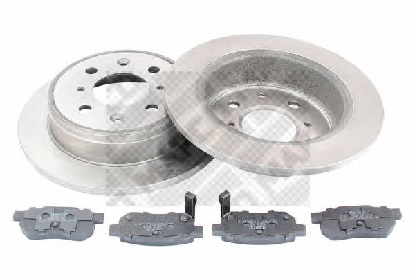 Mapco 47537 Brake discs with pads rear non-ventilated, set 47537