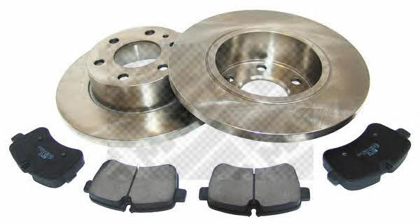 Mapco 47591 Brake discs with pads rear non-ventilated, set 47591