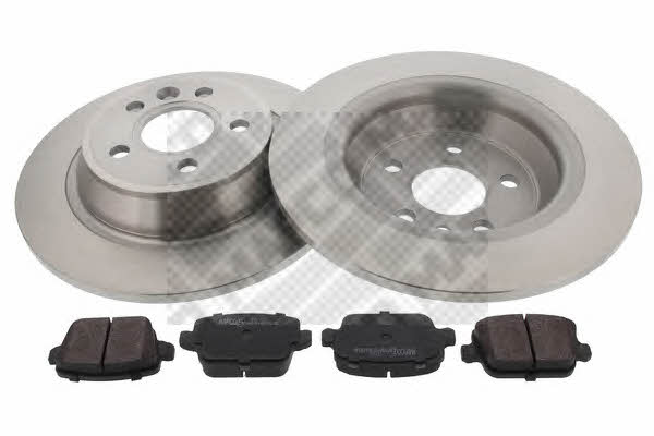 Mapco 47662 Brake discs with pads rear non-ventilated, set 47662