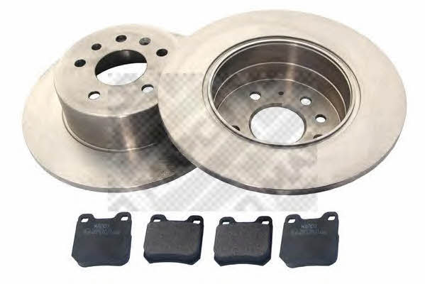 Mapco 47677 Brake discs with pads rear non-ventilated, set 47677