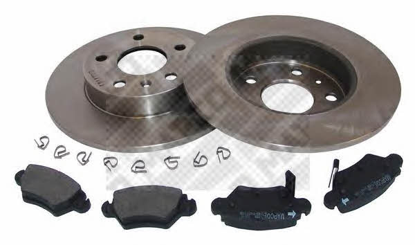Mapco 47678 Brake discs with pads rear non-ventilated, set 47678