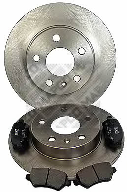 Mapco 47679 Brake discs with pads rear non-ventilated, set 47679