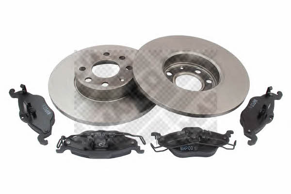 Mapco 47682 Brake discs with pads front non-ventilated, set 47682
