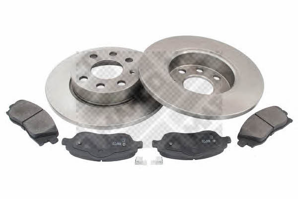 Mapco 47684 Brake discs with pads front non-ventilated, set 47684