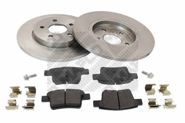 Mapco 47689 Brake discs with pads rear non-ventilated, set 47689