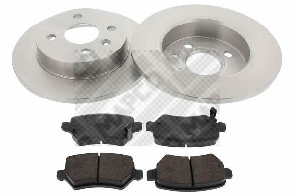 Mapco 47691 Brake discs with pads rear non-ventilated, set 47691