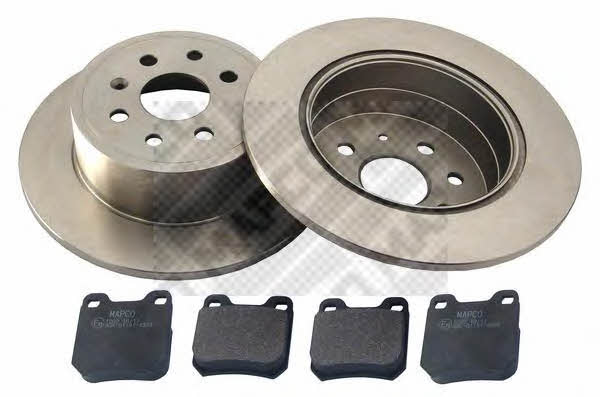 Mapco 47695 Brake discs with pads rear non-ventilated, set 47695