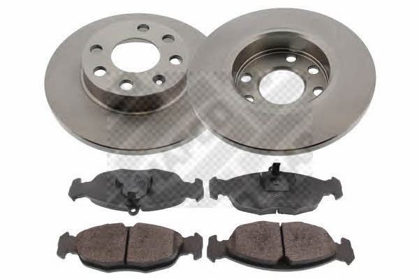 Mapco 47751 Brake discs with pads front non-ventilated, set 47751