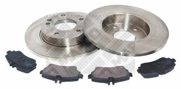 Mapco 47801 Brake discs with pads front non-ventilated, set 47801