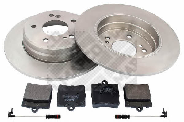 Mapco 47806 Brake discs with pads rear non-ventilated, set 47806