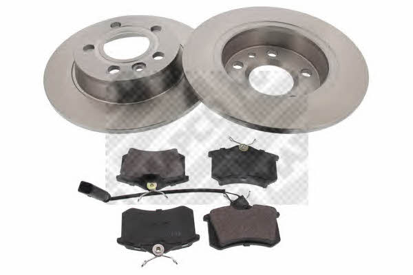 Mapco 47829 Brake discs with pads rear non-ventilated, set 47829