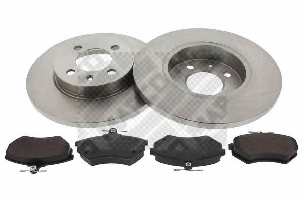 Mapco 47851 Brake discs with pads front non-ventilated, set 47851