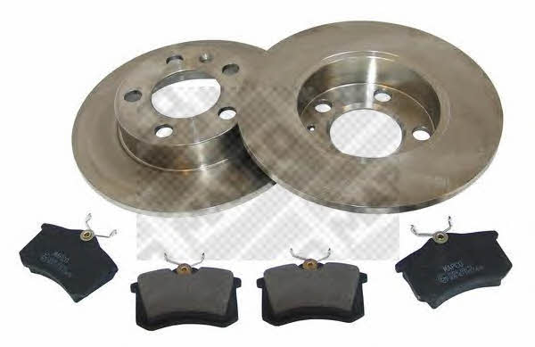 Mapco 47858 Brake discs with pads rear non-ventilated, set 47858