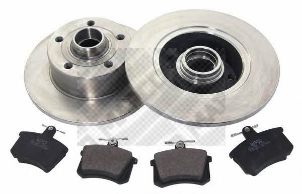 Mapco 47862 Brake discs with pads rear non-ventilated, set 47862