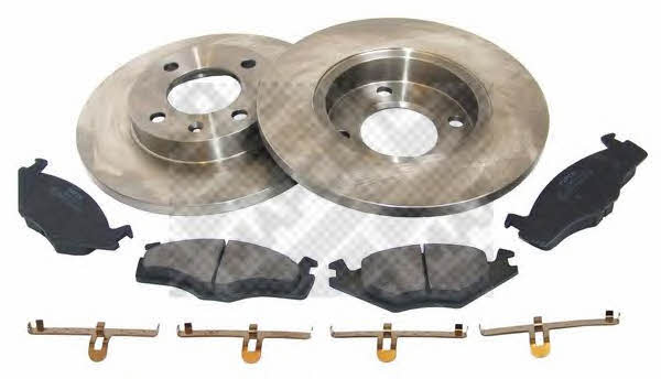  47863 Brake discs with pads front non-ventilated, set 47863