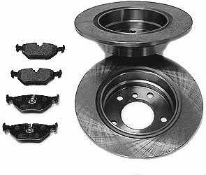  47882 Brake discs with pads rear non-ventilated, set 47882