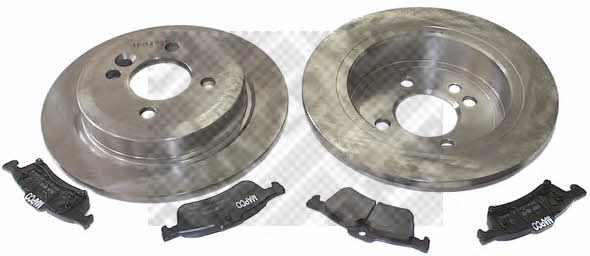 Mapco 47892 Brake discs with pads rear non-ventilated, set 47892
