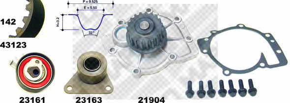 Mapco 41123 TIMING BELT KIT WITH WATER PUMP 41123