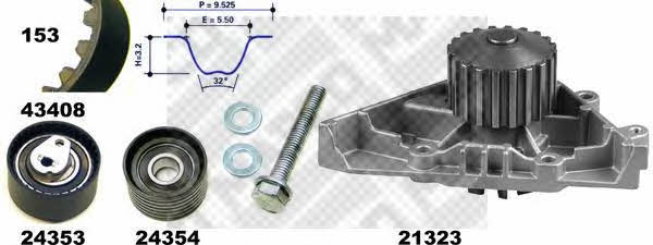 Mapco 41408 TIMING BELT KIT WITH WATER PUMP 41408