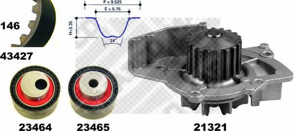 Mapco 41427 TIMING BELT KIT WITH WATER PUMP 41427