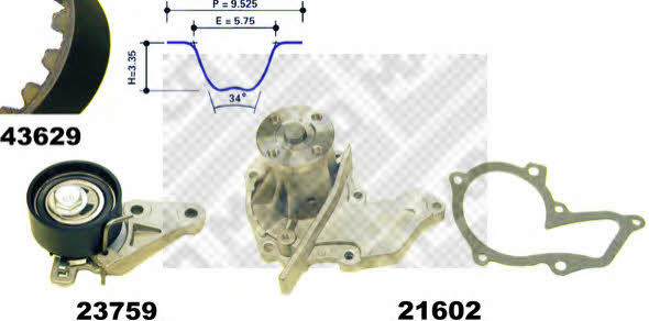  41629 TIMING BELT KIT WITH WATER PUMP 41629