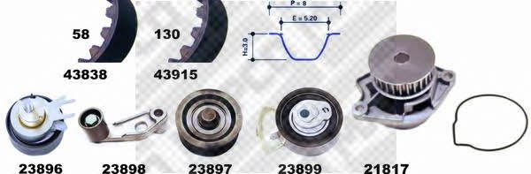 Mapco 41838 TIMING BELT KIT WITH WATER PUMP 41838