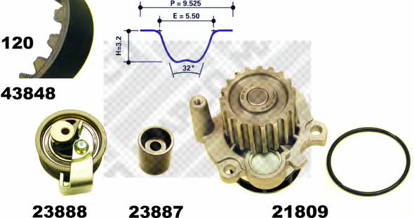  41847 TIMING BELT KIT WITH WATER PUMP 41847