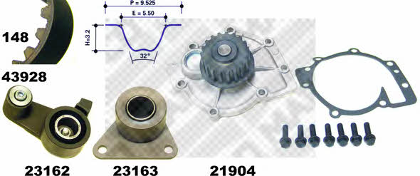 Mapco 41928 TIMING BELT KIT WITH WATER PUMP 41928