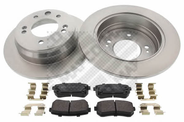 Mapco 47609 Brake discs with pads rear non-ventilated, set 47609