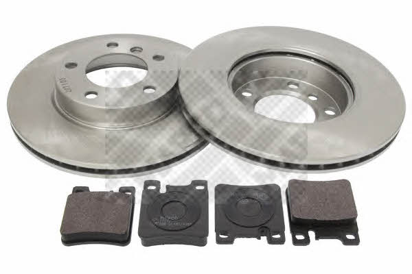 Mapco 47916 Brake discs with pads rear non-ventilated, set 47916