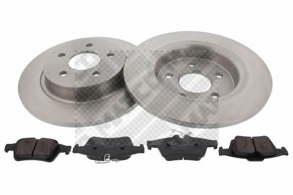 Mapco 47909 Brake discs with pads rear non-ventilated, set 47909