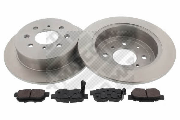 Mapco 47608 Brake discs with pads rear non-ventilated, set 47608