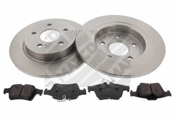 Mapco 47645 Brake discs with pads rear non-ventilated, set 47645