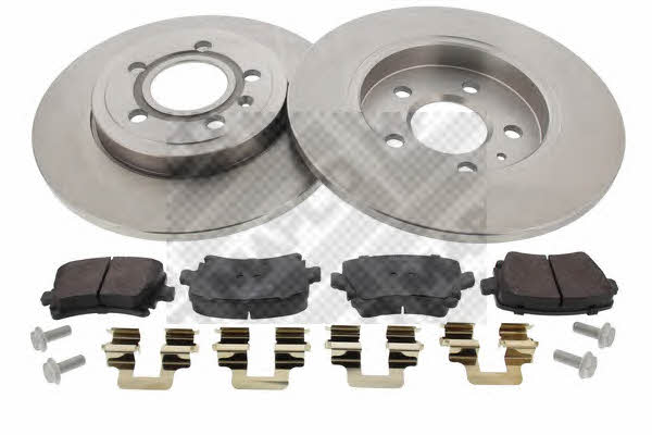 Mapco 47877 Brake discs with pads rear non-ventilated, set 47877