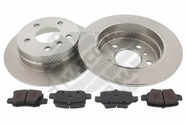 Mapco 47813 Brake discs with pads rear non-ventilated, set 47813