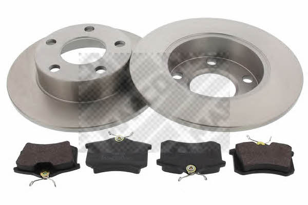 Mapco 47911 Brake discs with pads rear non-ventilated, set 47911