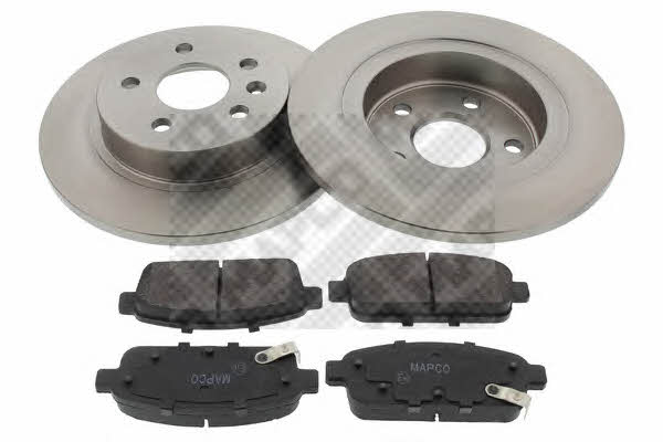 Mapco 47697 Brake discs with pads rear non-ventilated, set 47697