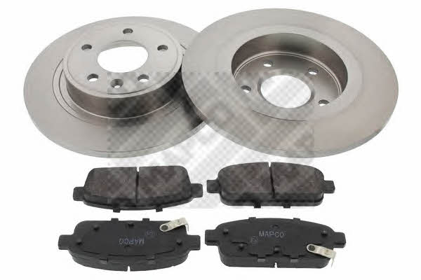 Mapco 47699 Brake discs with pads rear non-ventilated, set 47699