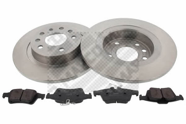 Mapco 47705 Brake discs with pads rear non-ventilated, set 47705