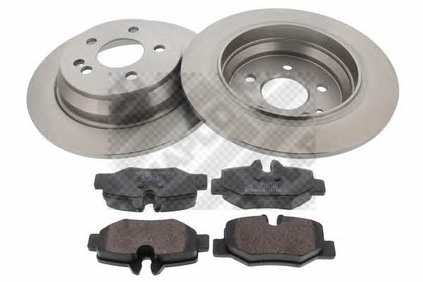 Mapco 47915 Brake discs with pads rear non-ventilated, set 47915