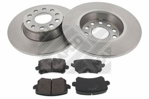 Mapco 47906 Brake discs with pads rear non-ventilated, set 47906