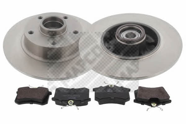 Mapco 47459 Brake discs with pads rear non-ventilated, set 47459