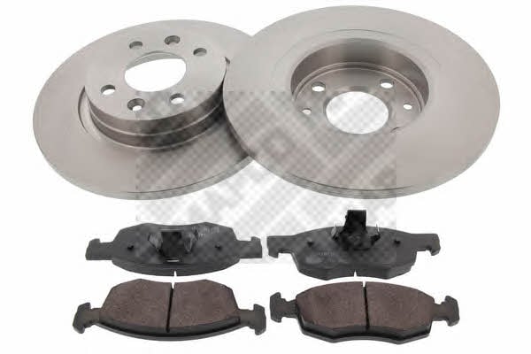 Mapco 47167 Brake discs with pads front non-ventilated, set 47167