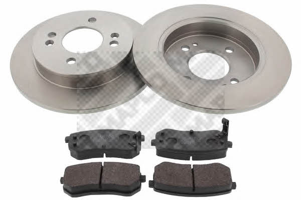 Mapco 47513 Brake discs with pads rear non-ventilated, set 47513